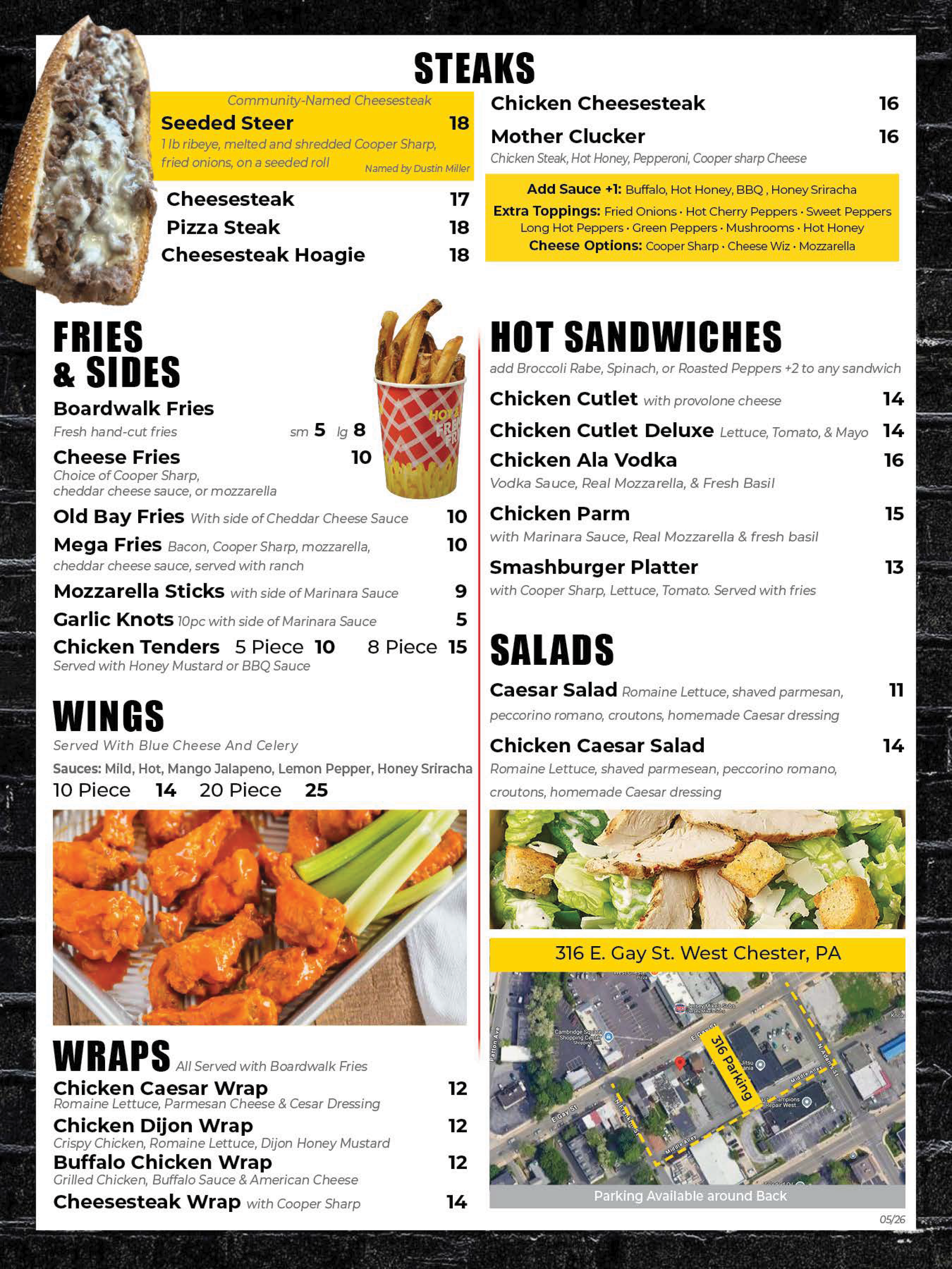 Pizza to Remember Menu — Pizza 316